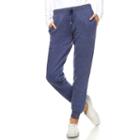 Women's White Mark Side-stripe Jogger Pants, Size: Large, Blue (navy)