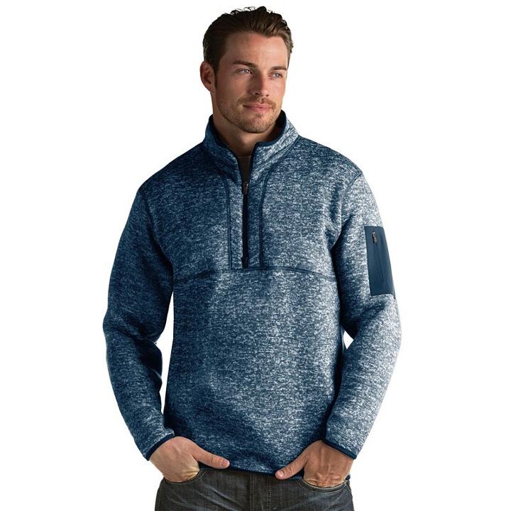 Men's Antigua Fortune Classic-fit Half-zip Pullover Sweater, Size: 3xl, Blue (navy)