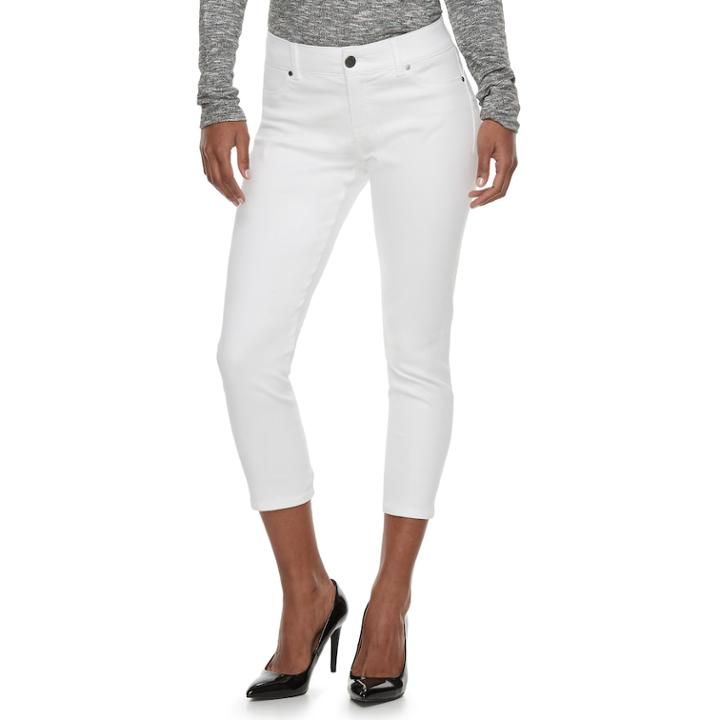 Women's Juicy Couture Flaunt It Seamless Capri Skinny Jeans, Size: 16, White