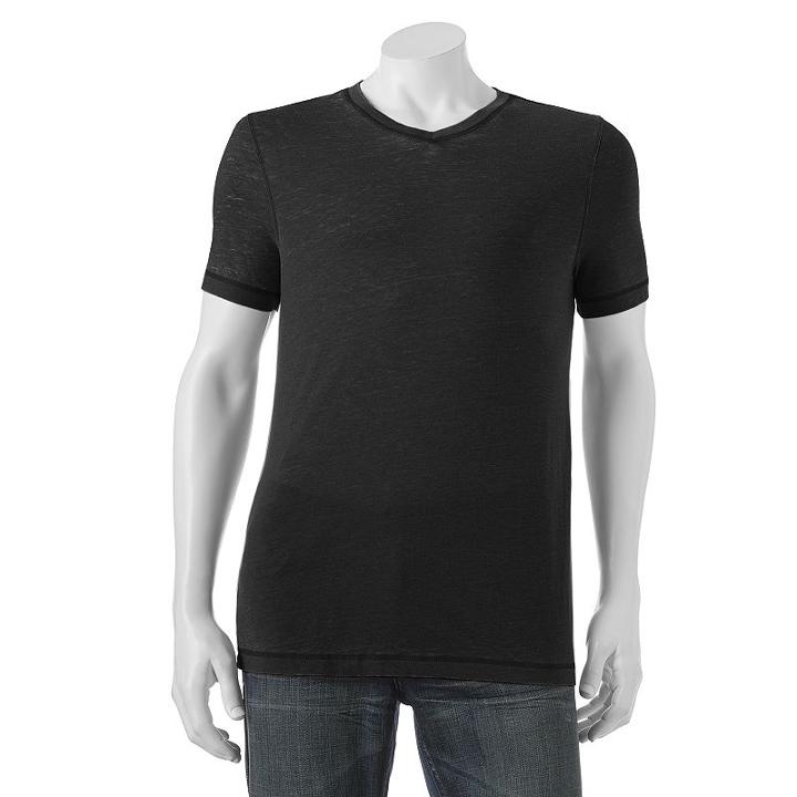 Big & Tall Helix Burnout V-neck Tee, Men's, Size: 3xl Tall, Black
