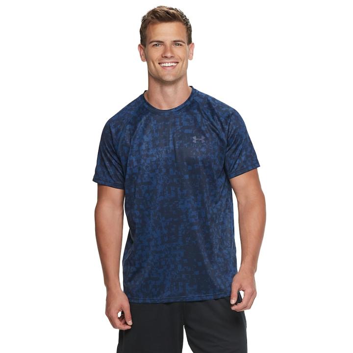 Men's Under Armour Tech Printed Tee, Size: Xl, Blue (navy)