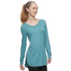 Women's Tek Gear&reg; High Slit Long Sleeve Tunic Tee, Size: Xs, Dark Blue