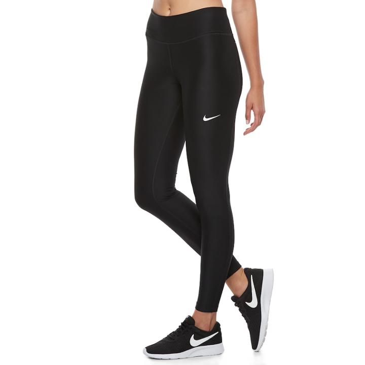 Women's Nike Power Victory Midrise Tights, Size: Large, Grey (charcoal)
