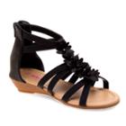 Josmo Girls' Closed-back Floral Sandals, Girl's, Size: 3, Black