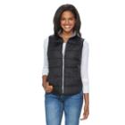 Juniors' So&reg; Zip-up Puffer Vest, Girl's, Size: Large, Black