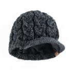 Women's Adidas Crystal Marled Chunky Cable Knit Brimmer Beanie, Black