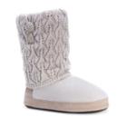 Muk Luks Women's Sofia Pointelle Knit Boot Slippers, Size: Small, Lt Purple