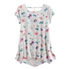 Girls Plus Size So&reg; Patterned Cageback Handkerchief Hem Legging Tee, Size: 12 1/2, Light Grey