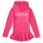 Girls 4-6x Adidas Pink High Low Flounce Hoodie, Size: 6x, Med Pink