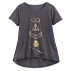 Girls 7-16 Harry Potter Foil Icons Graphic Tee, Size: Large, Grey (charcoal)