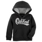 Boys 4-12 Oshkosh B'gosh&reg; Logo Zip Hoodie, Size: 7, Black