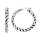 Dana Buchman Twisted Rope Nickel Free Hoop Earrings, Women's, Silver