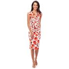 Women's Indication Floral Print Sheath Dress, Size: 8, Brt Red