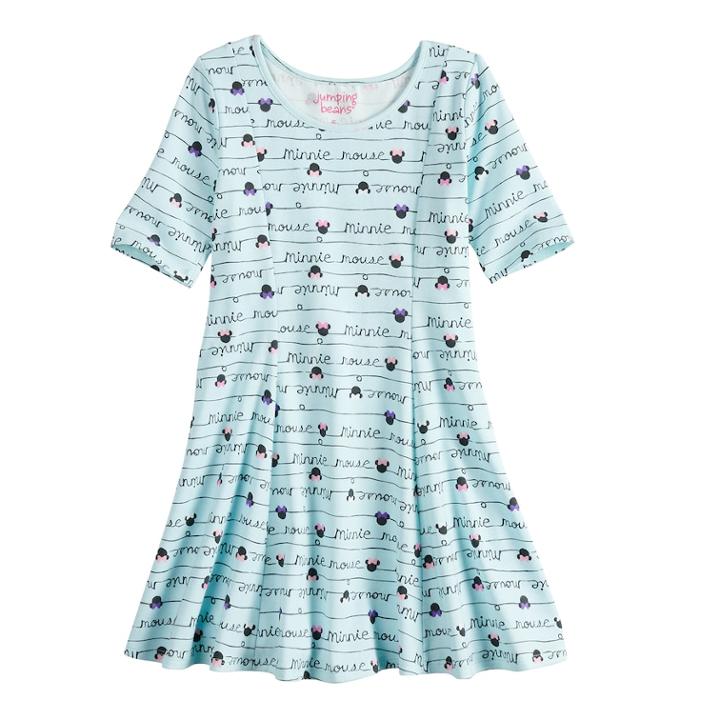 Disney's Minnie Mouse Girls 4-10 Print Skater Dress By Jumping Beans&reg;, Size: 7, Light Blue