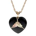 Black Hills Gold Tri-tone Black Onyx Heart Pendant Necklace, Women's, Size: 18