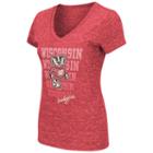 Women's Wisconsin Badgers Delorean Tee, Size: Large, Red Overfl
