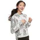 Juniors' So&reg; Tie-dye Crop Hoodie, Teens, Size: Xs, Dark Grey