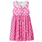 Girls 4-6x Blueberi Boulevard Collared Polka Dot Dress, Girl's, Size: 6x, Pink