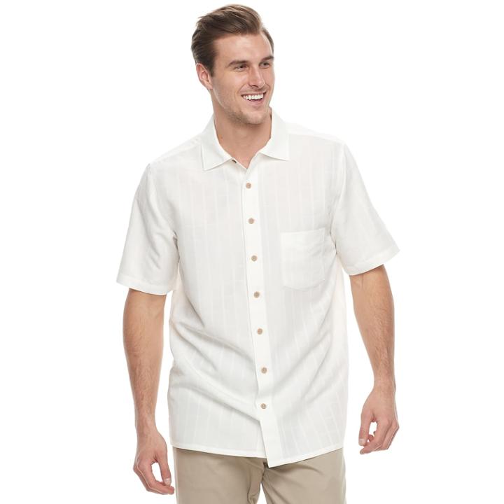 Big & Tall Men's Batik Bay Classic-fit Textured Plaid Button-down Shirt, Size: Xxl Tall, Natural