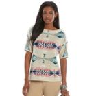 Women's Chaps Tribal Dolman Sweater, Size: Xs, Pink Ovrfl