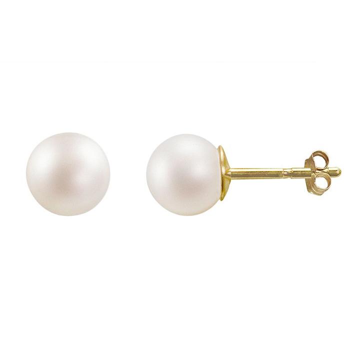 Pearlustre By Imperial 10k Gold 8-mm Freshwater Cultured Pearl Stud Earrings, Women's, White