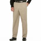 Big & Tall Savane Performance Straight-fit Flat-front Pants, Men's, Size: 44x34, Dark Beige