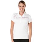 Women's Grand Slam Striped Golf Polo, Size: Xl, White