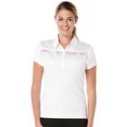 Women's Grand Slam Striped Golf Polo, Size: Xl, White