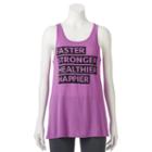 Juniors' So&reg; Open Back Graphic Tank, Girl's, Size: Small, Med Purple