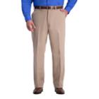 Big & Tall Haggar Work-to-weekend Pro Relaxed-fit No-iron Stretch Flat-front Expandable-waist Pants, Men's, Size: 56x30, Dark Beige
