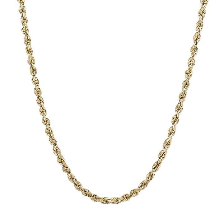 Everlasting Gold 14k Gold Rope Chain Necklace - 22-in, Women's, Size: 22, Yellow