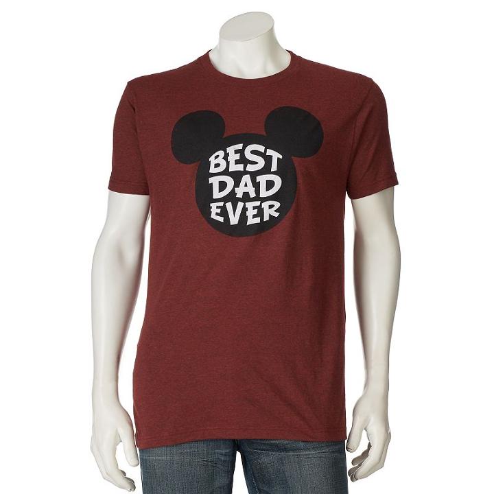 Men's Disney Mickey Mouse Best Dad Ever Tee, Size: Medium, Med Grey