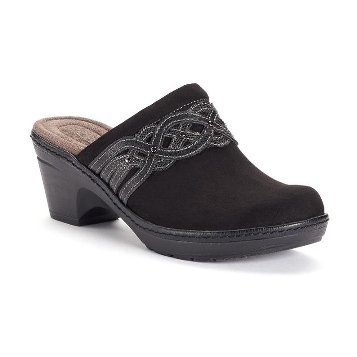 Croft & Barrow&reg; Women's Heeled Clogs, Size: 8, Black