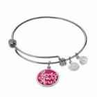Love This Life Crystal Love You More Charm Bangle Bracelet, Women's, Grey
