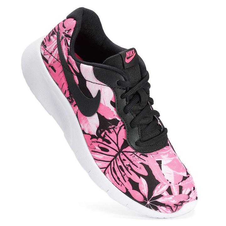 Nike Tanjun Print Grade School Girls' Athletic Shoes, Size: 6, Oxford