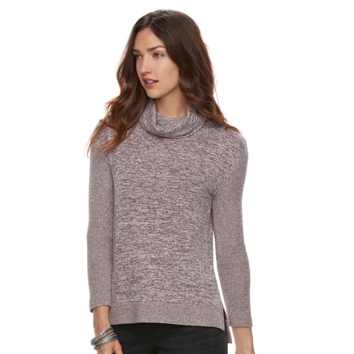 Petite Sonoma Goods For Life™ Cowlneck Sweater, Women's, Size: M Petite, Dark Red