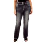 Juniors' Plus Size Wallflower Luscious Curvy Embellished Bootcut Jeans, Teens, Size: 18, Purple