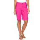 Women's Caribbean Joe Zipper Pocket Bermuda Shorts, Size: 16, Red Other