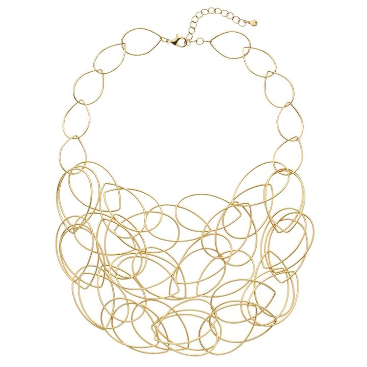 Open Teardrop Swag Necklace, Women's, Gold