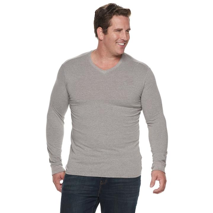 Big & Tall Sonoma Goods For Life&trade; Supersoft Modern-fit V-neck Tee, Men's, Size: Xl Tall, Dark Grey