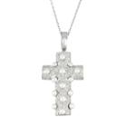 Sterling Silver Cubic Zirconia & Freshwater Cultured Pearl Cross Pendant Necklace, Women's, Size: 18, White