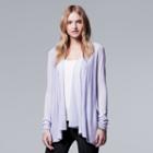 Women's Simply Vera Vera Wang Flyaway Cardigan, Size: Small, Drk Purple
