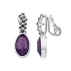 Napier Stone Cluster Oval Clip-on Drop Earrings, Women's, Purple