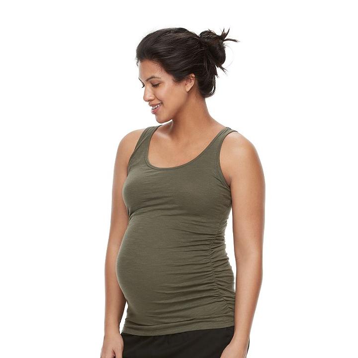 Maternity A:glow Ruched Tank, Women's, Size: Xl-mat, Green
