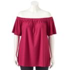 Plus Size Apt. 9&reg; Off-the-shoulder Peasant Top, Women's, Size: 2xl, Pink