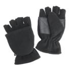 Men's Quietwear Waterproof Fleece Convertible Flip-top Mittens, Size: Xl, Black