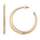 Gold Tone Post Back Hoop Earrings, Women's