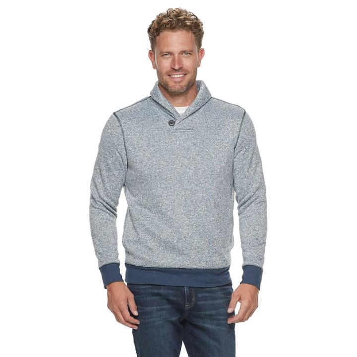 Men's Sonoma Goods For Life&trade; Modern-fit Supersoft Sweater Fleece Shawl-collar Sweater, Size: Xl, Dark Blue