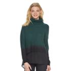 Women's Rock & Republic&reg; Mock-layer Turtleneck Sweater, Size: Large, Dark Green
