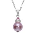 Crystal Avenue Silver-plated Crystal And Simulated Pearl Pendant - Made With Swarovski Crystals, Women's, Size: 16, Red